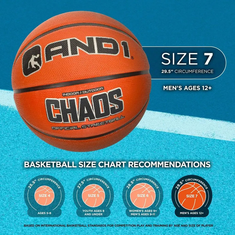 Official Size 7 Streetball Rubber Basketball: Deep Channel Traction, Suitable for Indoor and Outdoor Use
