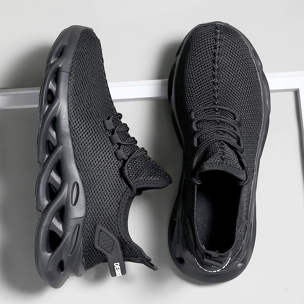 Men Casual Sport Shoes Breathable Lightweight Sneakers Outdoor Mesh Black Running Shoes Athletic Jogging Tenis Walking Shoes