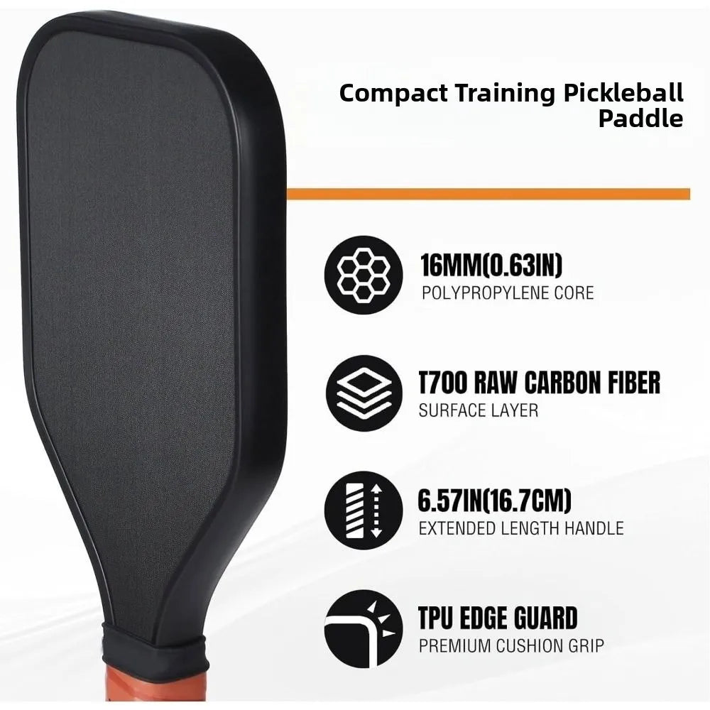 Carbon Fiber Frosted Surface Pickleball Paddle Lightweight Nonslip Grip Sweet Spot Trainer Long Handle Professional