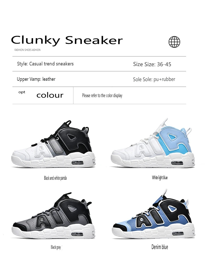 New Large-sized High-top Men's Shoes, Lightweight and Anti-slip Air Cushioned Sports Running Shoes, Casual Basketball Shoes