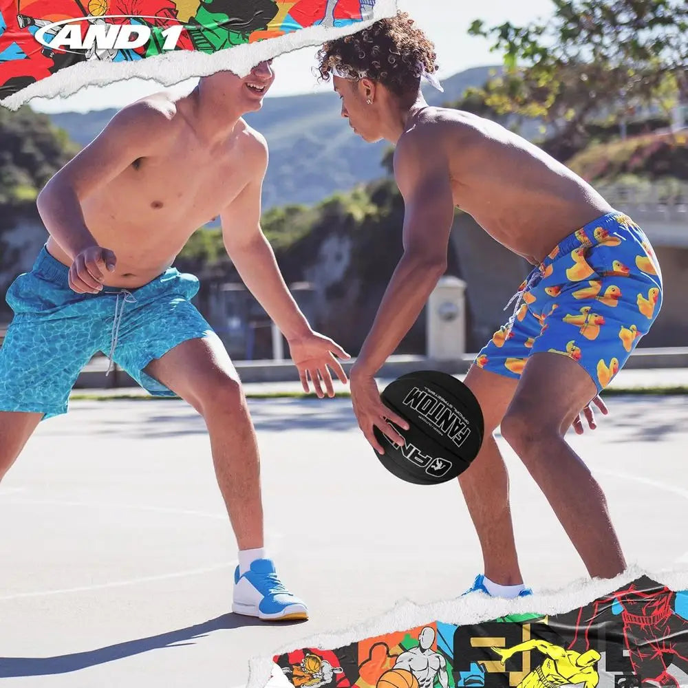 Official Size 7 Streetball Rubber Basketball: Deep Channel Traction, Suitable for Indoor and Outdoor Use