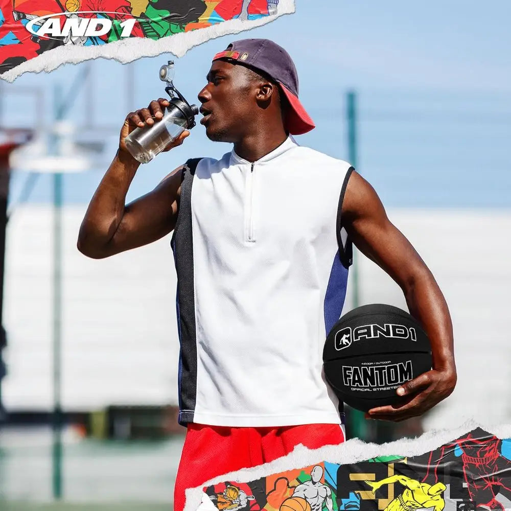 Official Size 7 Streetball Rubber Basketball: Deep Channel Traction, Suitable for Indoor and Outdoor Use